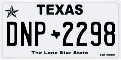 TX license plate DNP2298