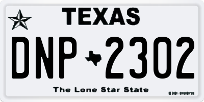 TX license plate DNP2302