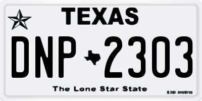 TX license plate DNP2303