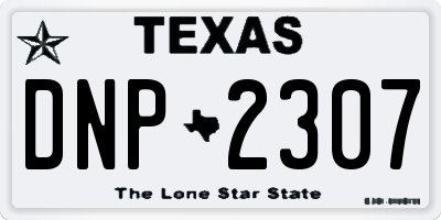 TX license plate DNP2307