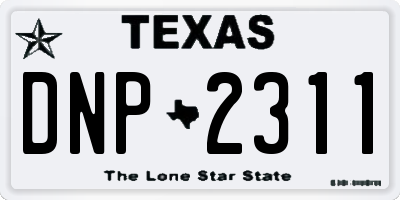 TX license plate DNP2311