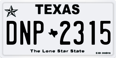 TX license plate DNP2315