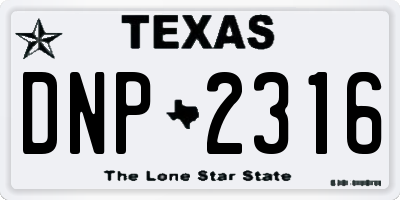 TX license plate DNP2316