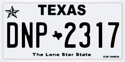 TX license plate DNP2317