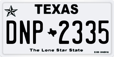 TX license plate DNP2335