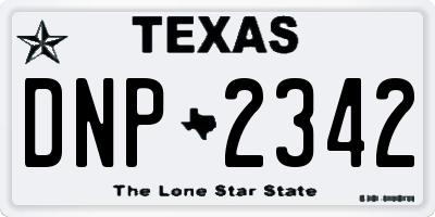 TX license plate DNP2342