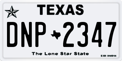 TX license plate DNP2347