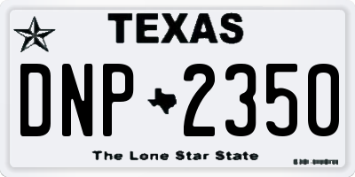 TX license plate DNP2350