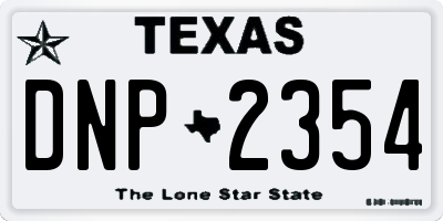 TX license plate DNP2354