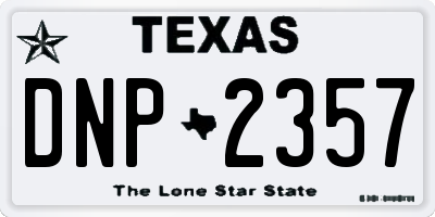 TX license plate DNP2357