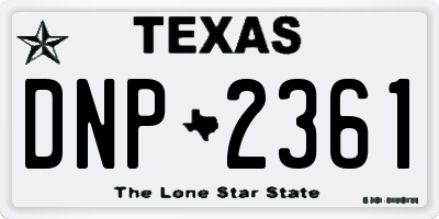 TX license plate DNP2361