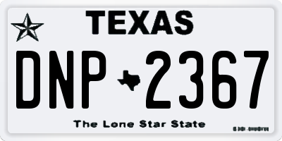 TX license plate DNP2367