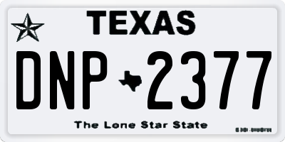 TX license plate DNP2377