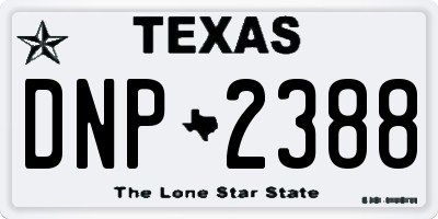 TX license plate DNP2388