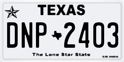 TX license plate DNP2403