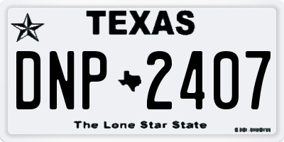 TX license plate DNP2407