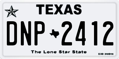 TX license plate DNP2412