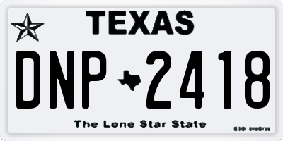 TX license plate DNP2418