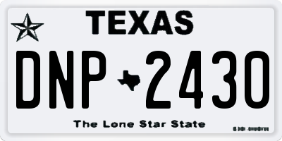 TX license plate DNP2430