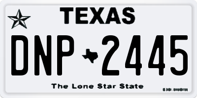 TX license plate DNP2445