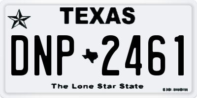 TX license plate DNP2461