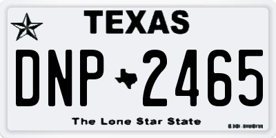 TX license plate DNP2465