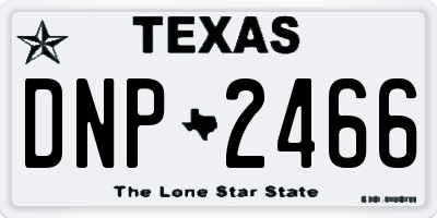 TX license plate DNP2466