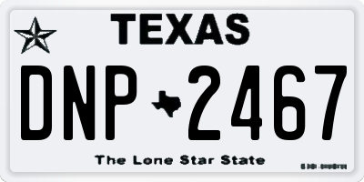 TX license plate DNP2467