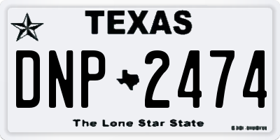 TX license plate DNP2474