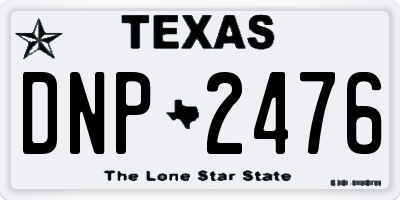 TX license plate DNP2476