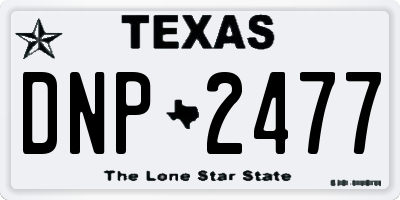 TX license plate DNP2477