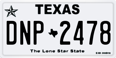 TX license plate DNP2478