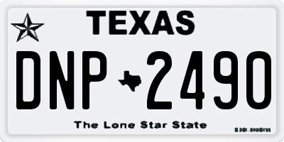 TX license plate DNP2490