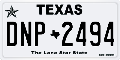 TX license plate DNP2494