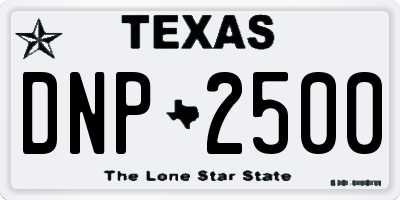 TX license plate DNP2500