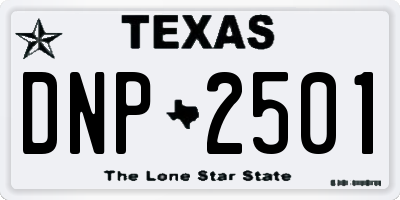 TX license plate DNP2501