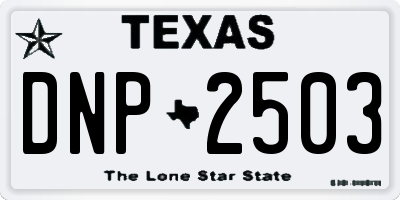 TX license plate DNP2503