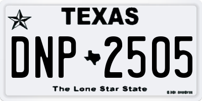 TX license plate DNP2505