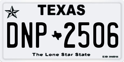 TX license plate DNP2506