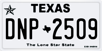 TX license plate DNP2509