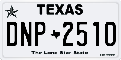 TX license plate DNP2510