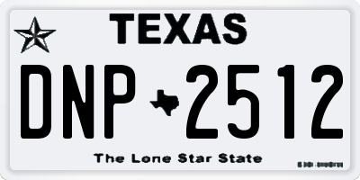 TX license plate DNP2512