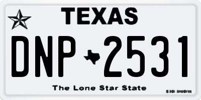 TX license plate DNP2531