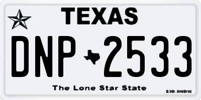 TX license plate DNP2533