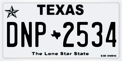 TX license plate DNP2534