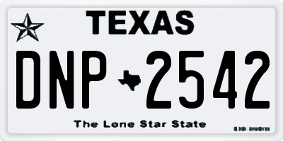 TX license plate DNP2542