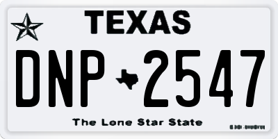 TX license plate DNP2547