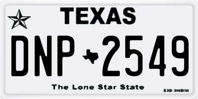TX license plate DNP2549