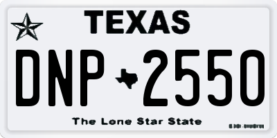 TX license plate DNP2550