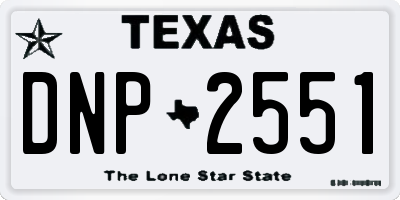 TX license plate DNP2551